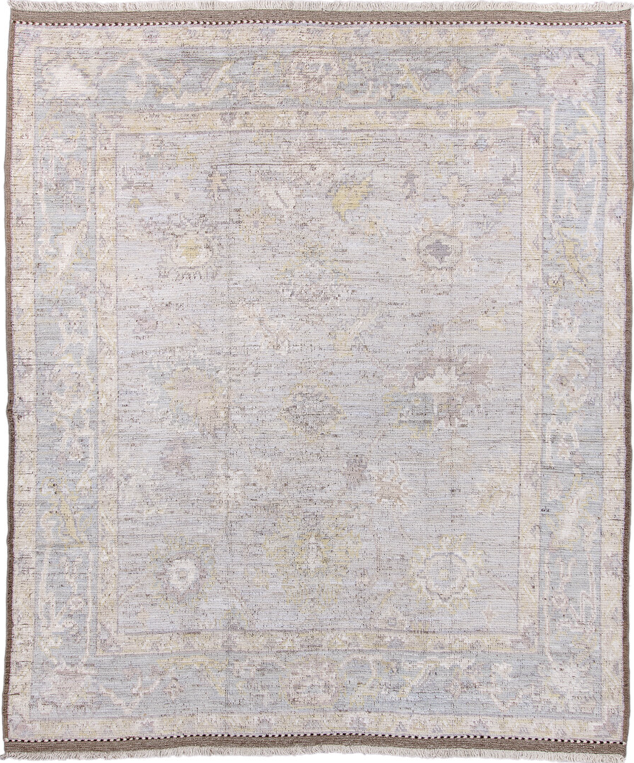 8' x 10' one-of-a-kind handmade vintage Tulu large size rug. Color palette: dark gray, dim gray, gainsboro, gray, light gray