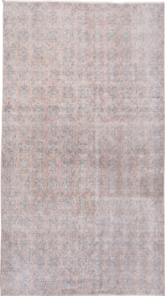 3' x 6' one-of-a-kind handmade vintage Overdyed small size rug. Color palette: dark gray, gainsboro, gray, light gray