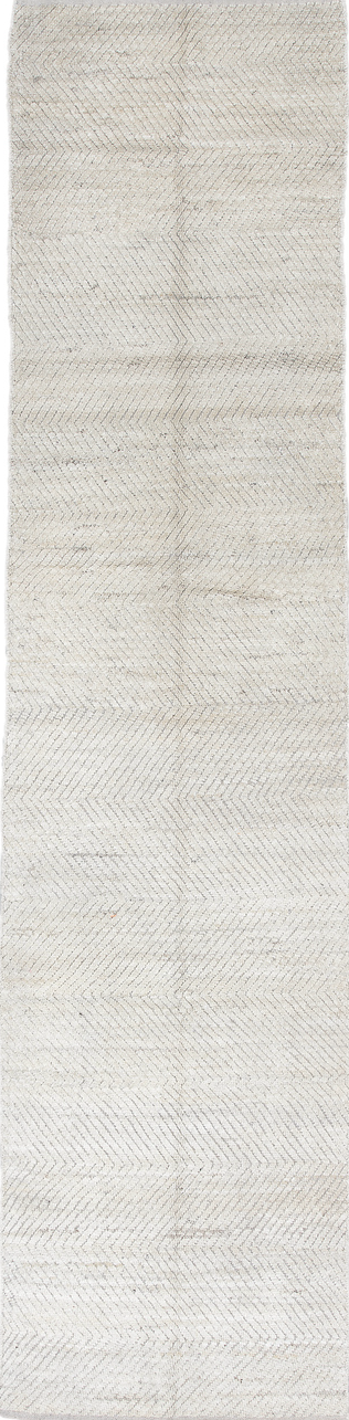 3' x 11' one-of-a-kind handmade vintage Tulu runner rug. Color palette: black, dark gray, dim gray, gainsboro, gray