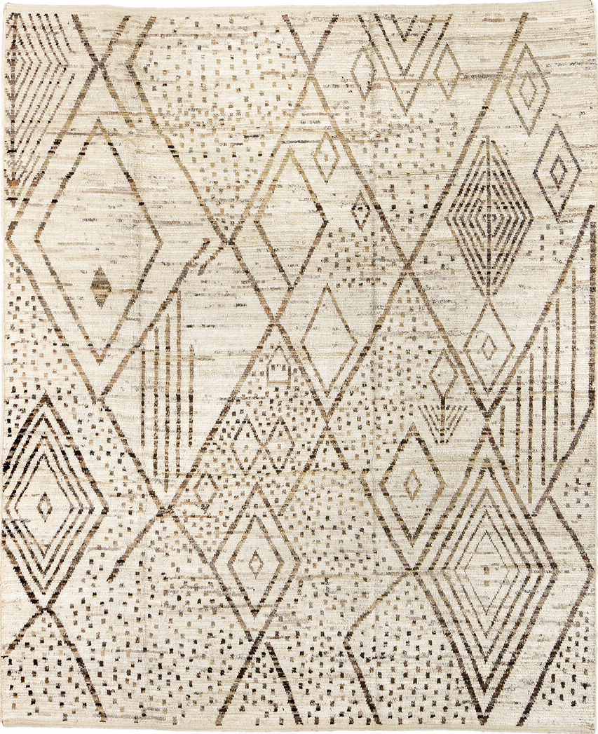 8' x 10' one-of-a-kind handmade vintage Tulu large size rug. Color palette: black, brown, dark gray, gainsboro, gray