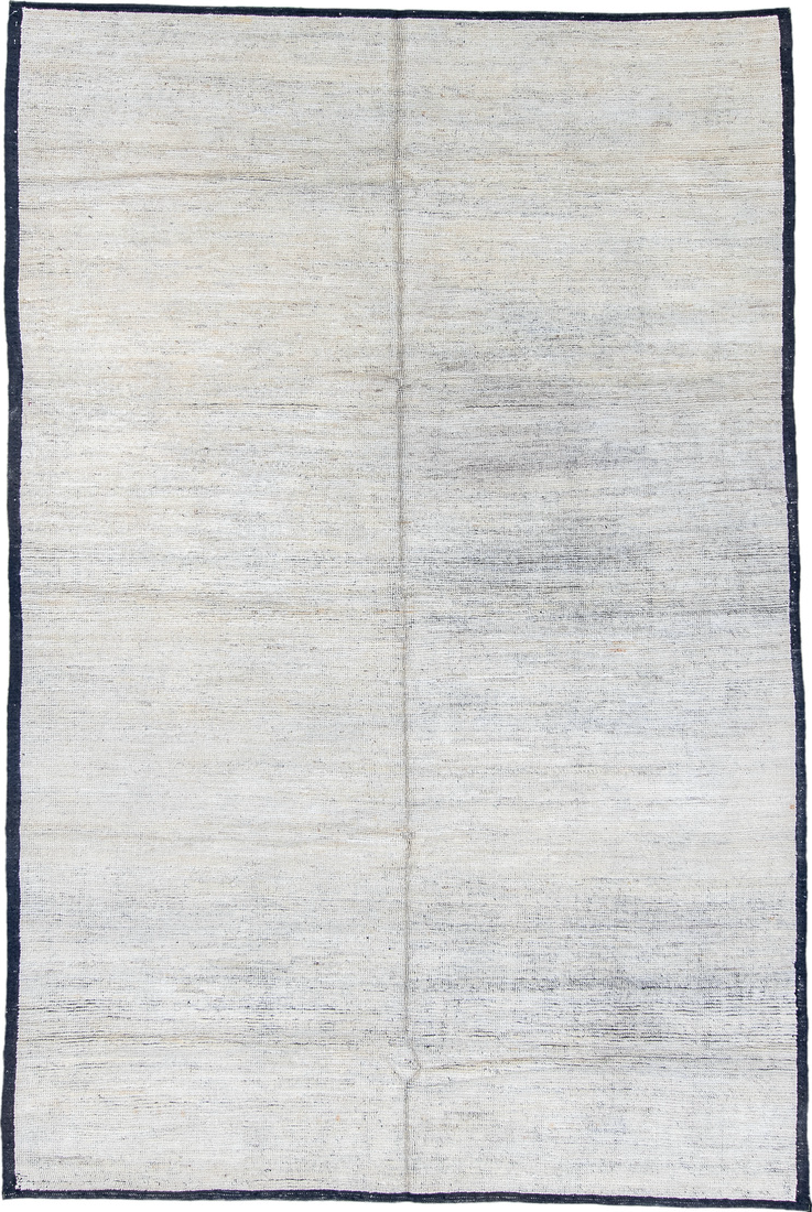 6' x 9' one-of-a-kind handmade vintage Tulu medium size rug. Color palette: blue, dark gray, fiord, gainsboro, gray