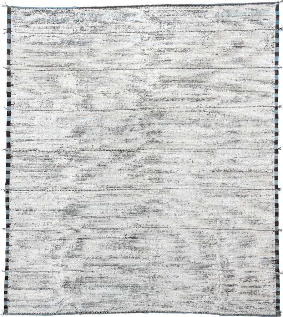 12' x 14' one-of-a-kind handmade vintage Tulu oversize rug. Color palette: dark gray, dim gray, gainsboro, gray, light gray