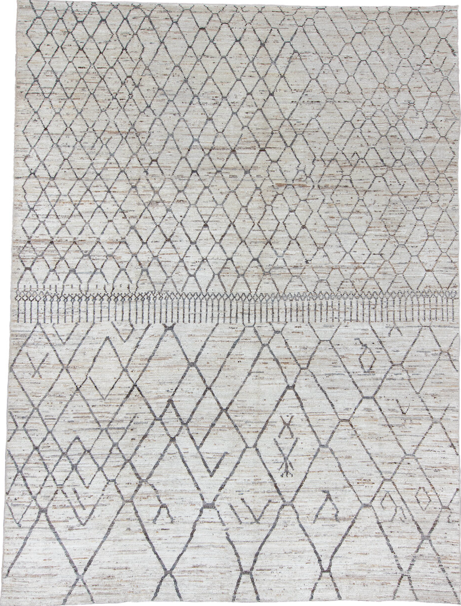 6' x 9' one-of-a-kind handmade vintage Tulu medium size rug. Color palette: black, charcoal, dark gray, dim gray, gainsboro