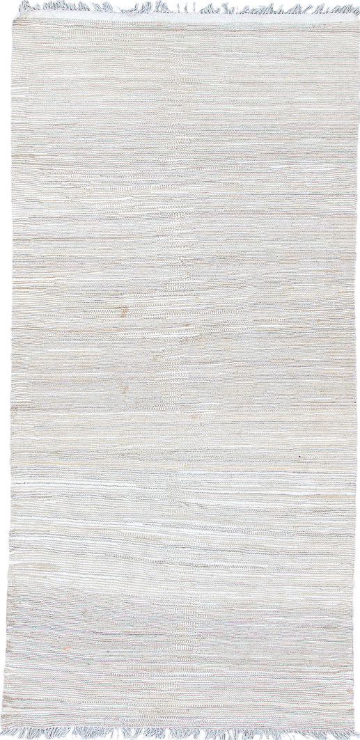 3' x 6' one-of-a-kind handmade vintage Kilim runner rug. Color palette: dark gray, dim gray, gainsboro, ghost white, gray