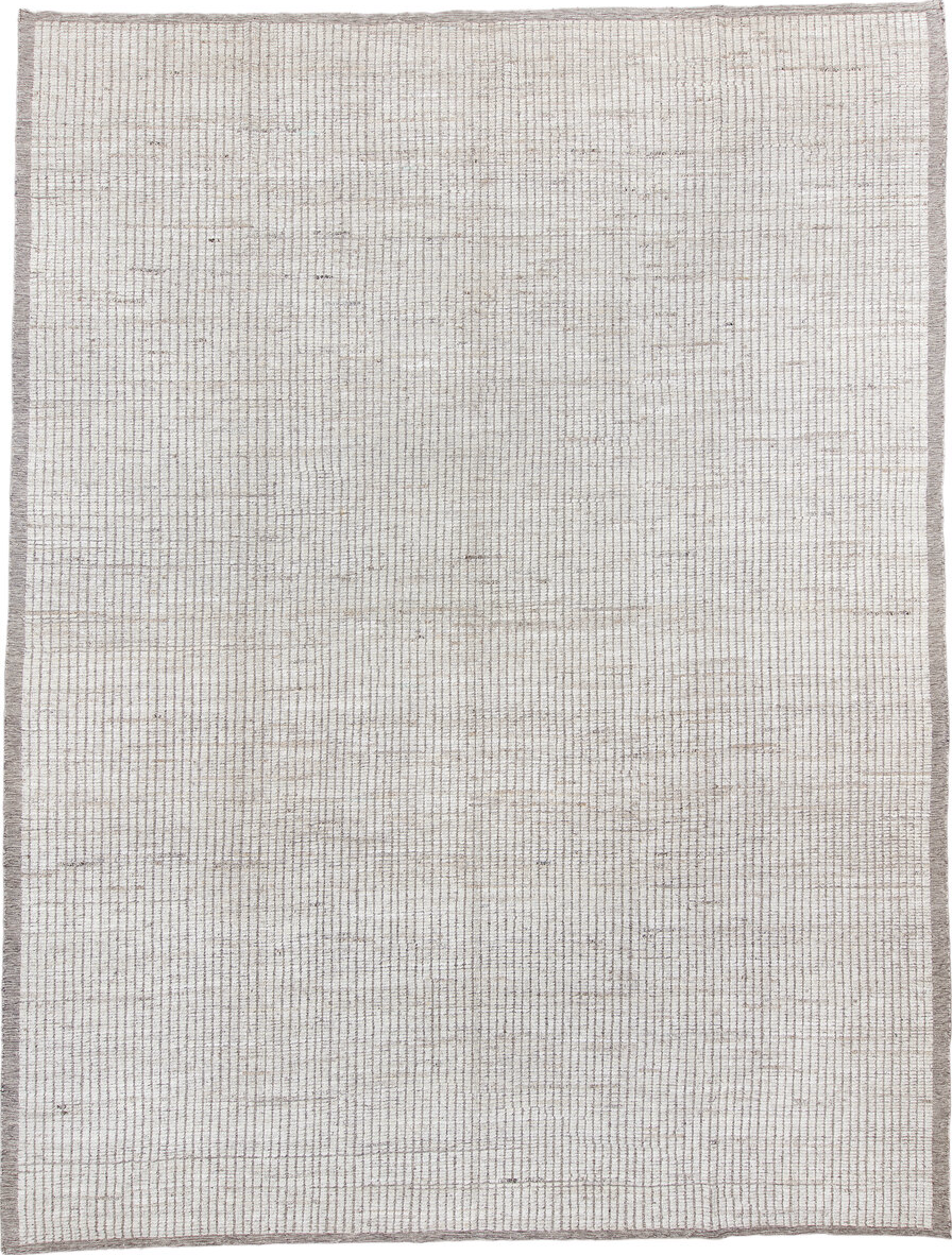 10' x 14' one-of-a-kind handmade vintage Tulu large size rug. Color palette: dark gray, dim gray, floral white, gainsboro