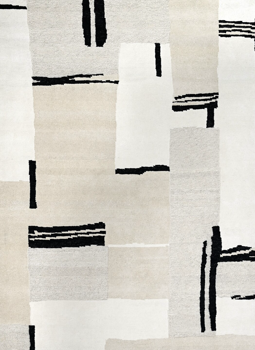 9' x 11' one-of-a-kind handmade vintage  large size rug. Color palette: antiquewhite, black, charcoal, dark gray, dim gray