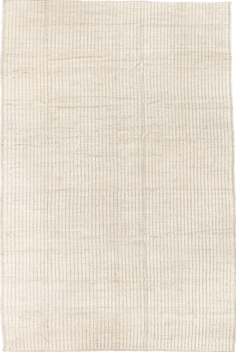 7' x 11' one-of-a-kind handmade vintage Tulu large size rug. Color palette: antiquewhite, gainsboro, gray, light gray