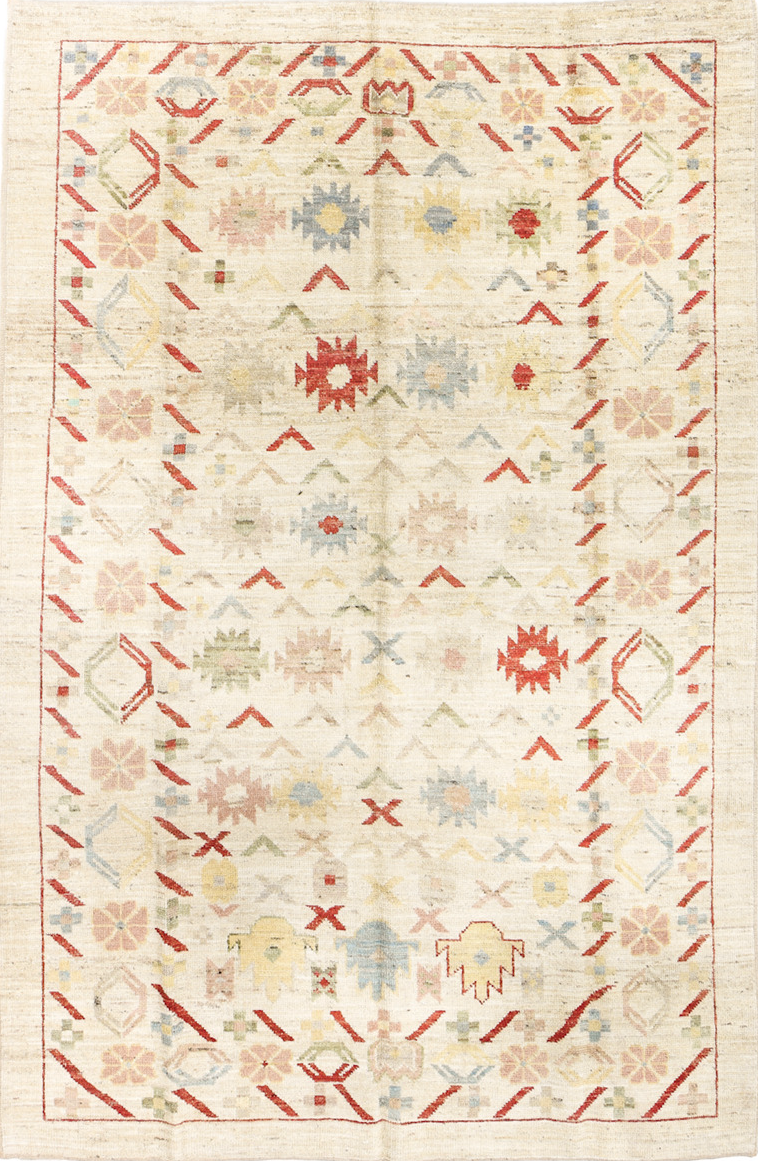 6' x 9' one-of-a-kind handmade vintage Tulu medium size rug. Color palette: brown, dark gray, dim gray, gainsboro, gray