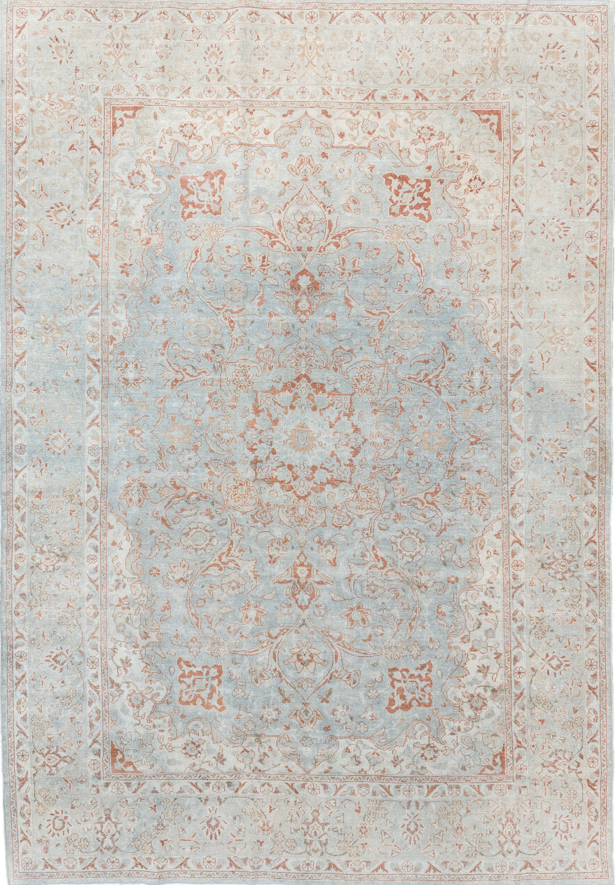 6' x 8' one-of-a-kind handmade vintage Sarouk medium size rug. Color palette: brown, dark gray, gainsboro, gray, light gray