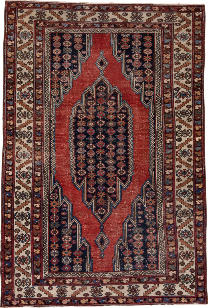 11' x 16' one-of-a-kind handmade vintage Oushak oversize rug. Color palette: pink, brown, gray, blue, red