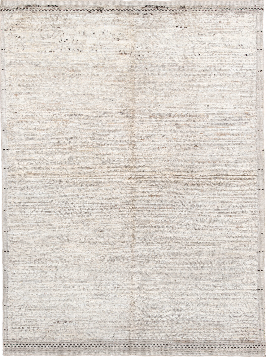 5' x 7' one-of-a-kind handmade vintage Tulu rug. Color palette: antiquewhite, dark gray, floral white, gainsboro, gray