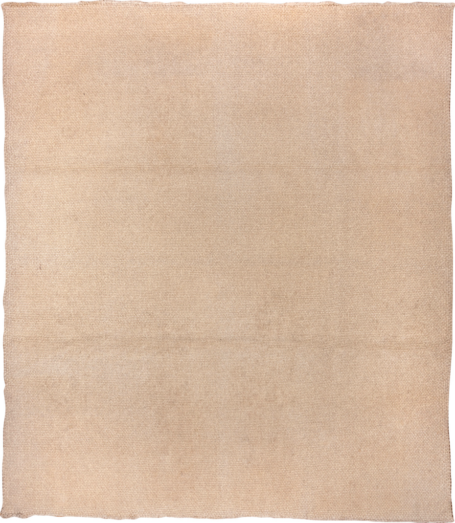 12' x 14' one-of-a-kind handmade vintage Highlander oversize rug. Color palette: antiquewhite, bisque, blanched almond