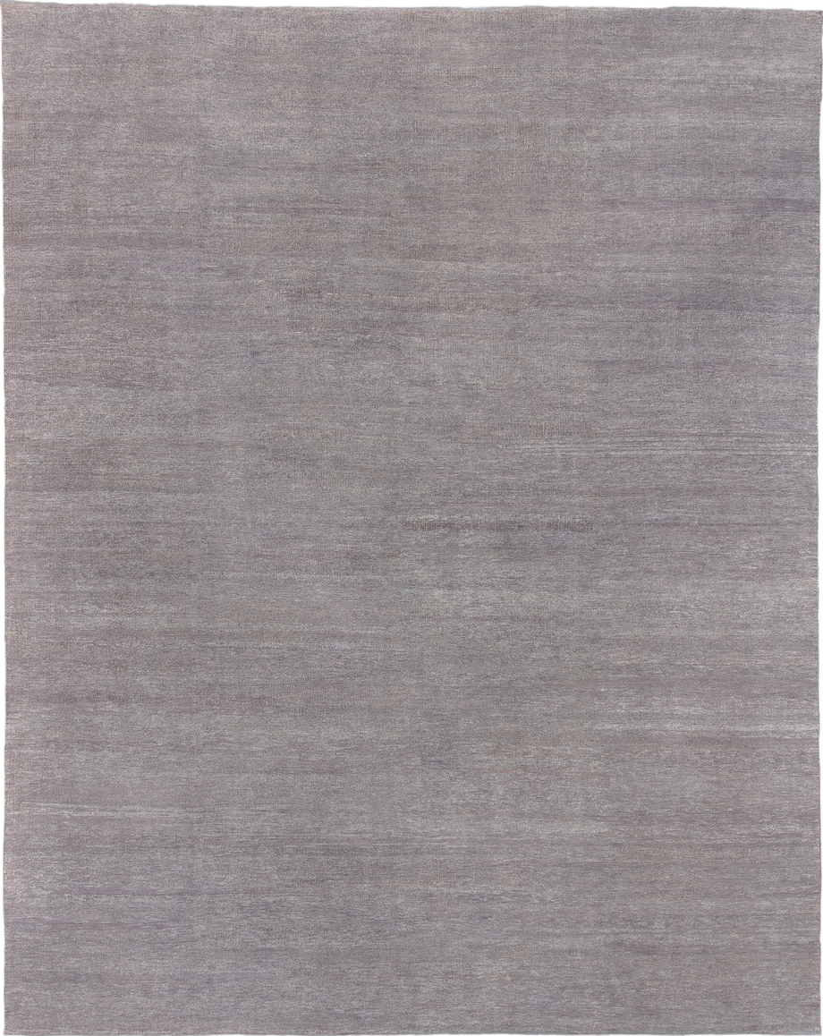 11' x 14' one-of-a-kind handmade vintage Plain oversize rug. Color palette: dark gray, dim gray, gray, light gray, off-white