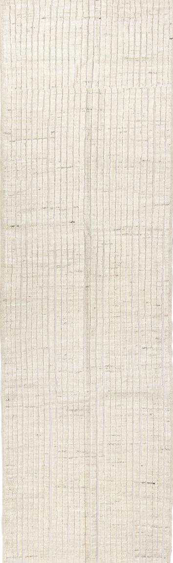 3' x 10' one-of-a-kind handmade vintage Tulu runner rug. Color palette: brown, dark gray, gainsboro, gray, light gray