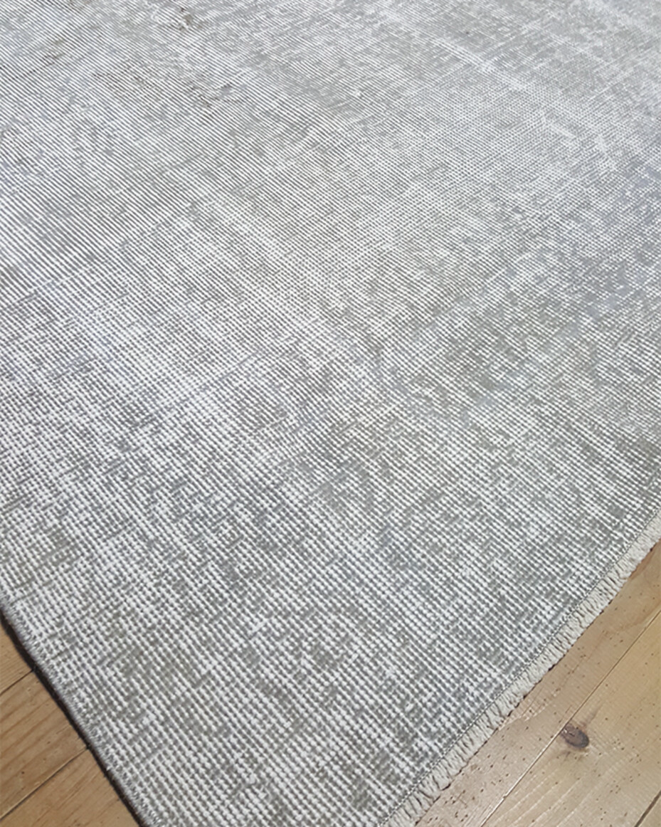 6' x 9' one-of-a-kind handmade vintage Overdyed medium size rug. Color palette: brown, dark gray, dim gray, gainsboro, gray