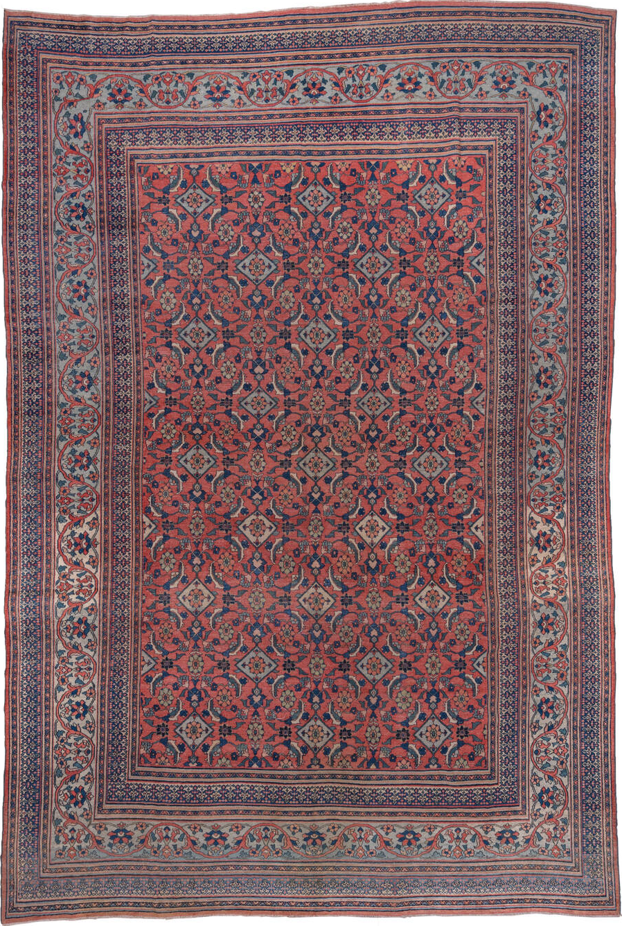 10' x 14' one-of-a-kind handmade vintage Khorassan large size rug. Color palette: blue, brown, dark gray, dim gray, fiord