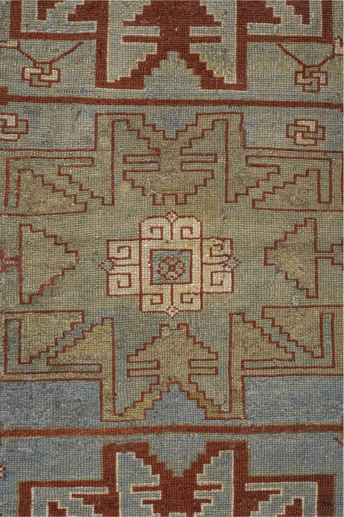 3' x 4' one-of-a-kind handmade vintage Shirvan small size rug. Color palette: brown, dark gray, gray, light gray, off-white