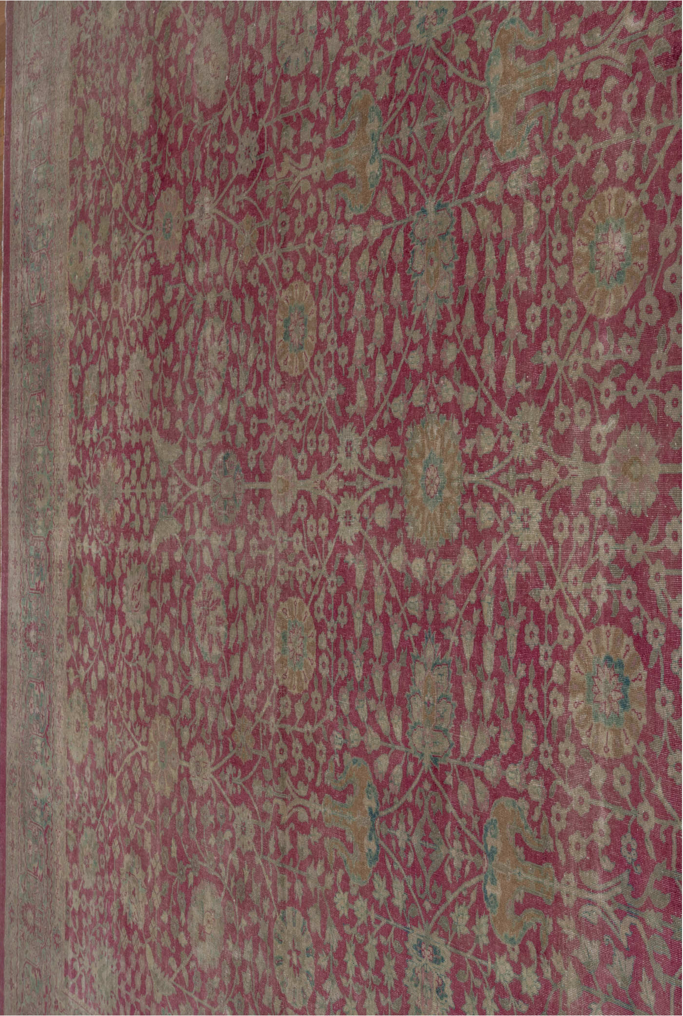 12' x 17' one-of-a-kind handmade vintage Sivas oversize rug. Color palette: blue, brown, dim gray, gray, light gray, pink