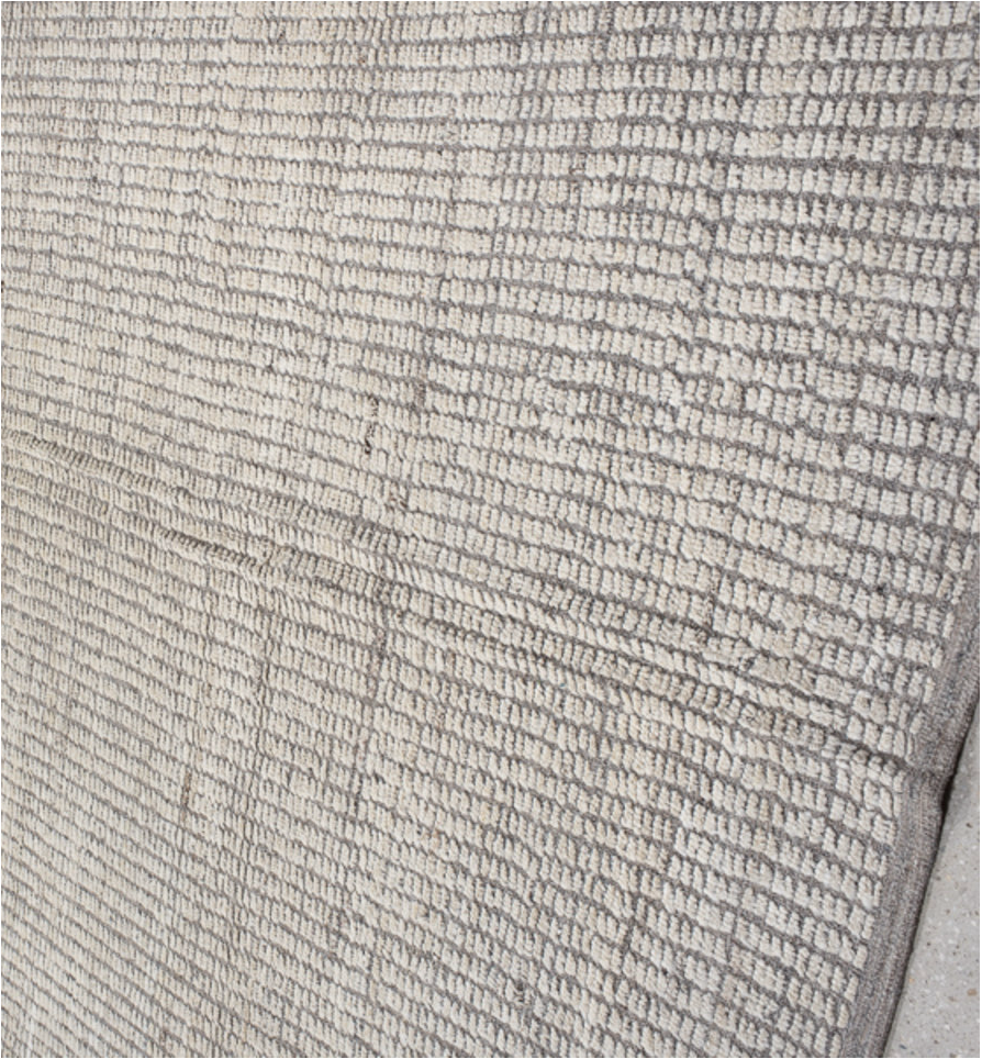 12' x 14' one-of-a-kind handmade vintage Tulu oversize rug. Color palette: dark gray, gainsboro, gray, light gray, off-white