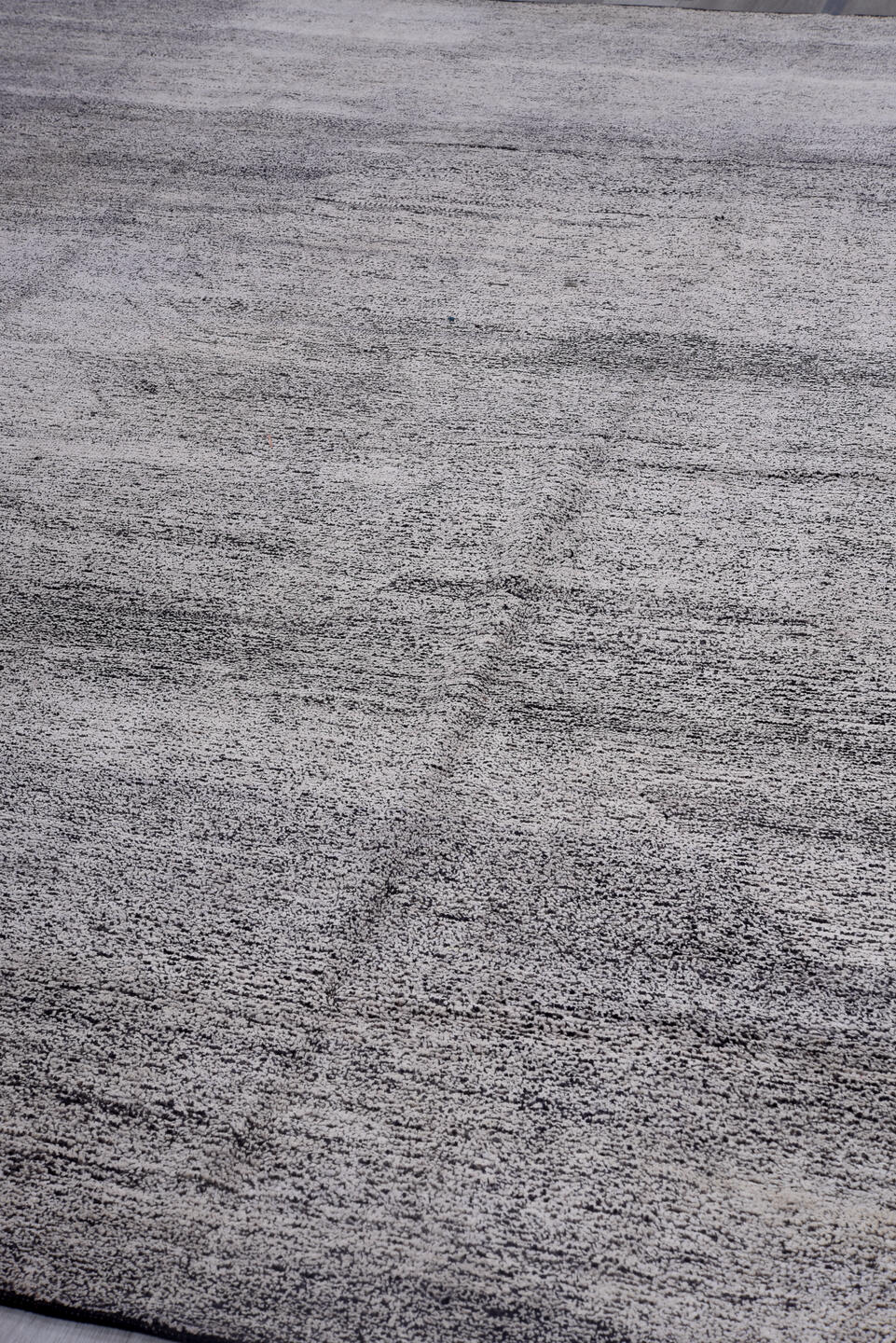 10' x 13' one-of-a-kind handmade vintage Tulu large size rug. Color palette: black, charcoal, dark gray, dim gray, gainsboro