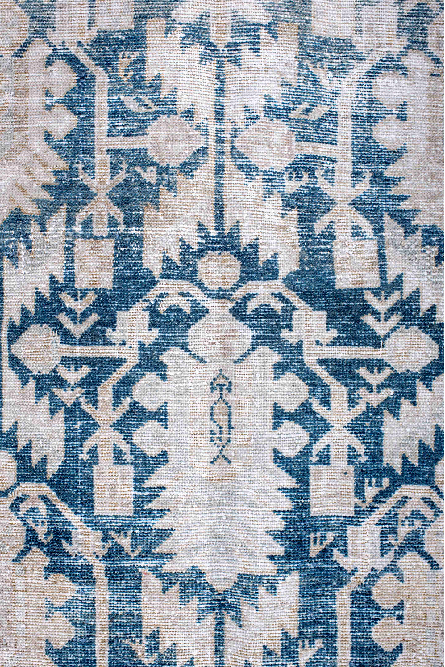 4' x 6' one-of-a-kind handmade vintage Hamadan small size rug. Color palette: blue, fiord, gainsboro, gray, light blue