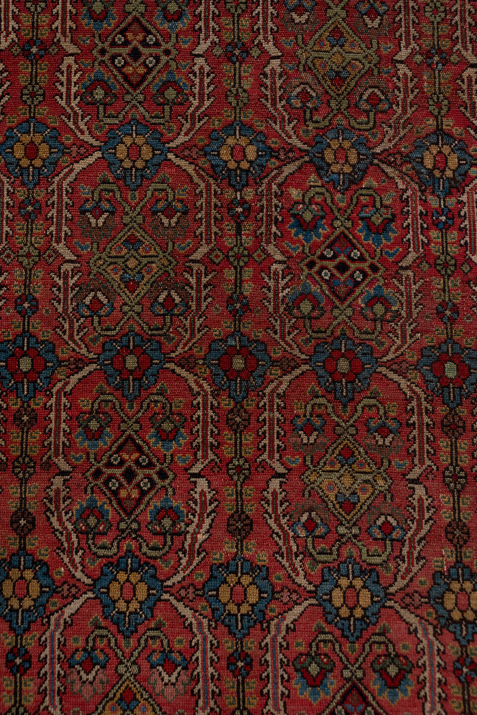 3' x 15' one-of-a-kind handmade vintage NW Persian runner rug. Color palette: black, brown, gray, pink, red