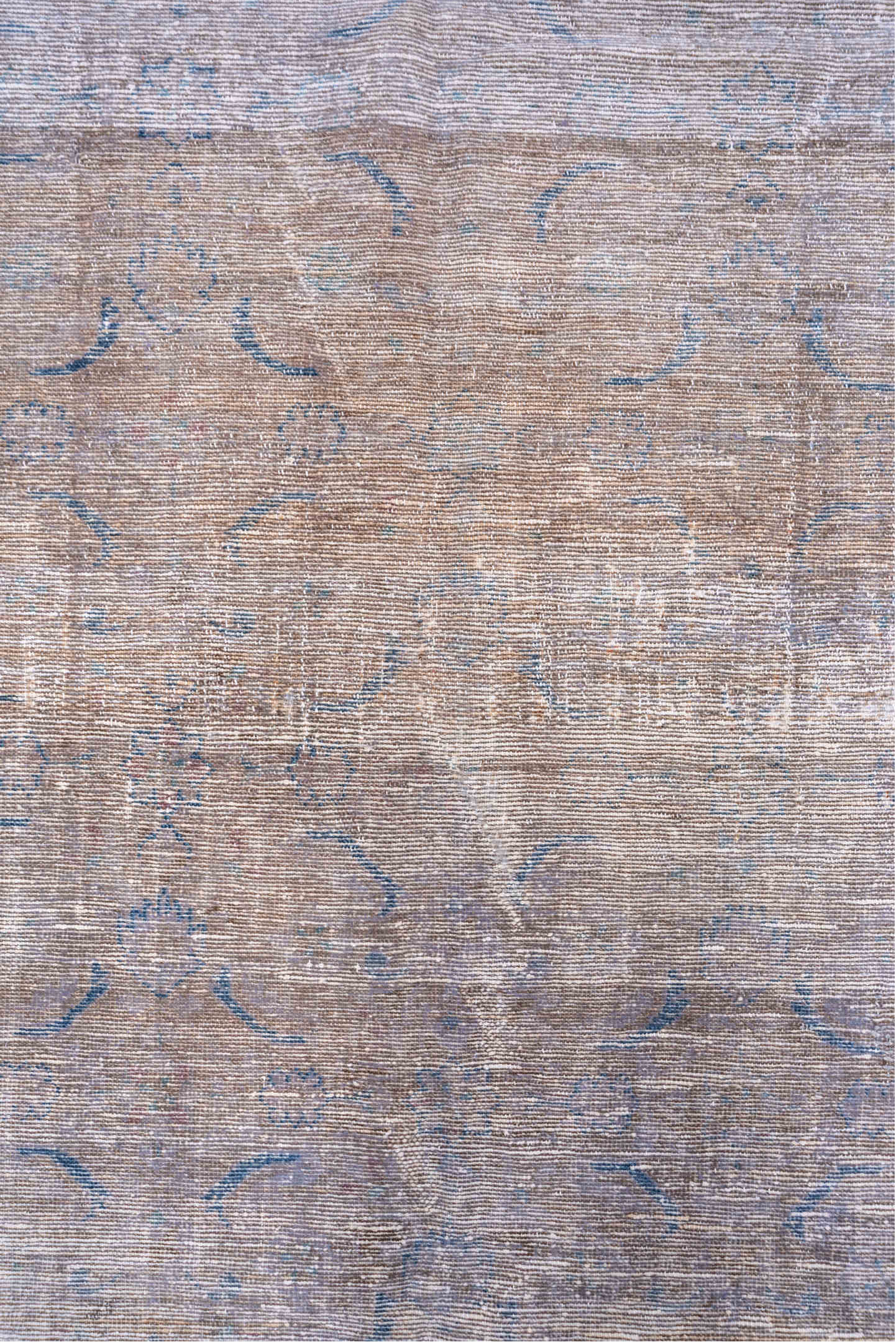 9' x 11' one-of-a-kind handmade vintage Overdyed large size rug. Color palette: blue, gainsboro, gray, lavender blush