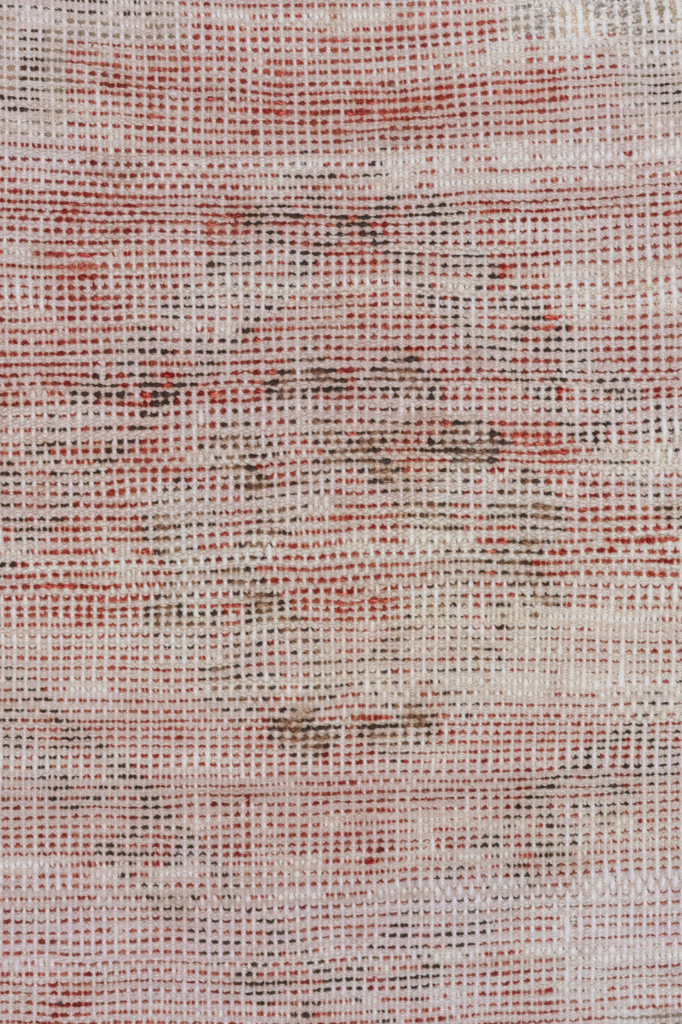 2' x 11' one-of-a-kind handmade vintage Oushak runner rug. Color palette: brown, gray, light gray, off-white, pink, red