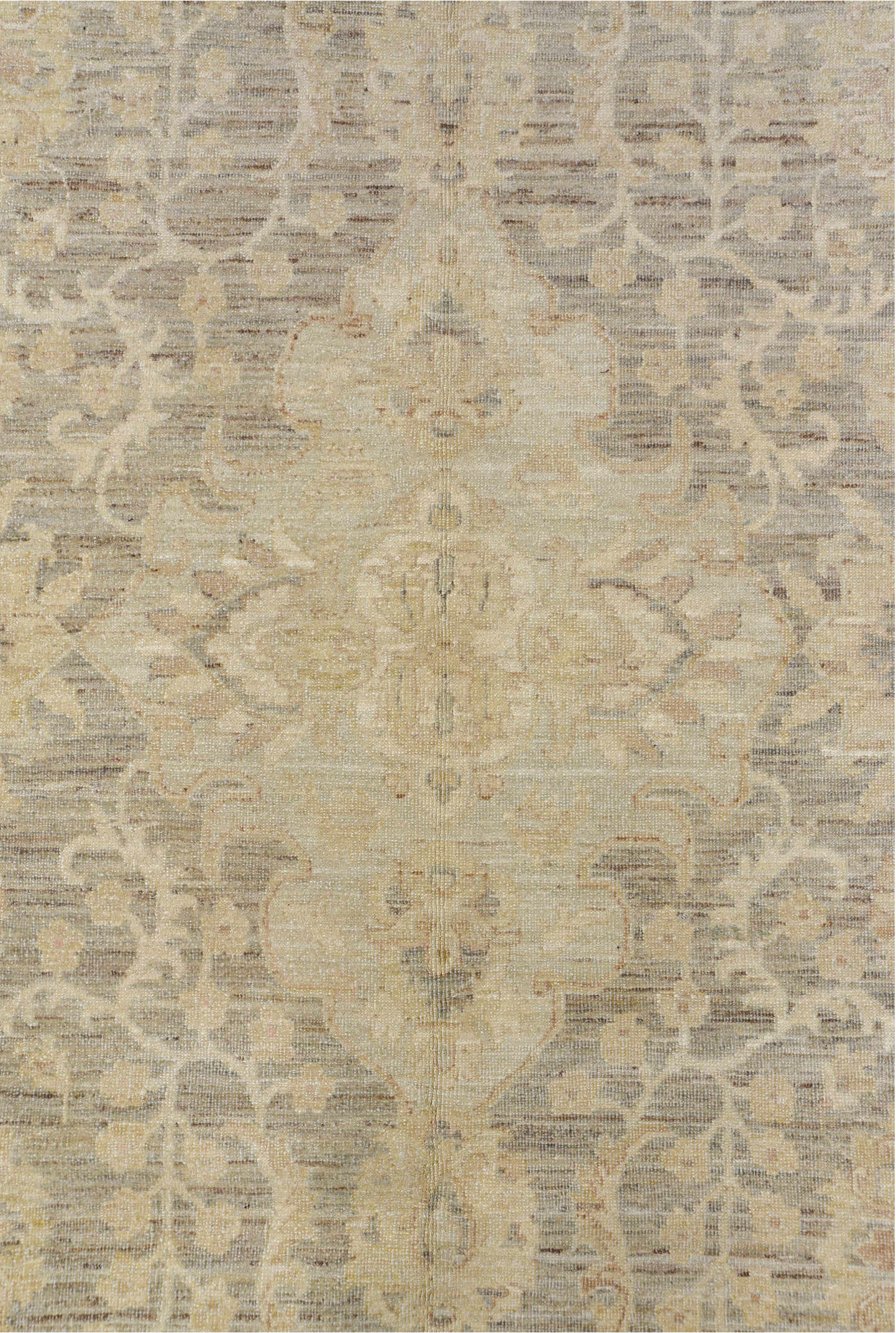 9' x 12' one-of-a-kind handmade vintage Sivas large size rug. Color palette: brown, gray, light gray, off-white, orange
