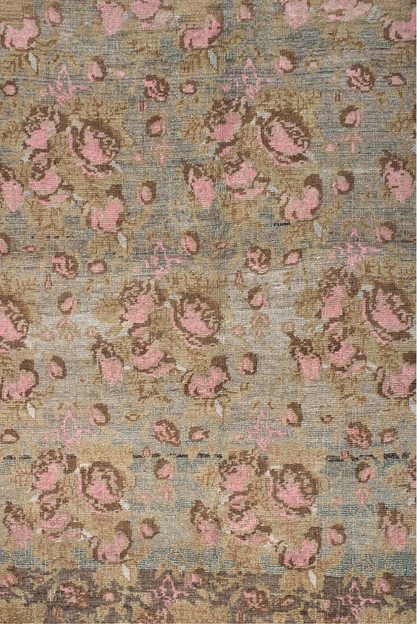 5' x 7' one-of-a-kind handmade vintage Afshar rug. Color palette: brown, gray, light gray, off-white, pink