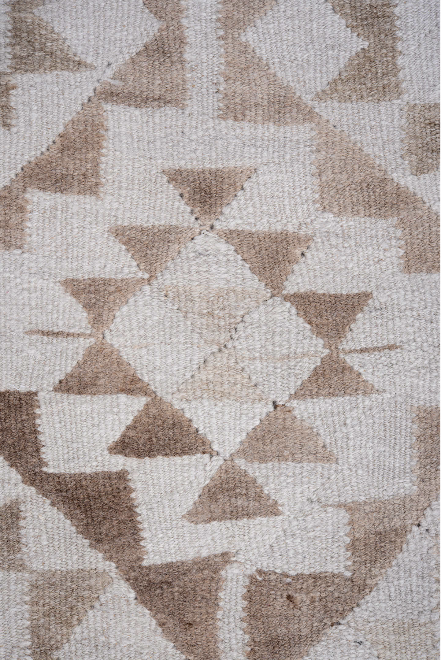 3' x 11' one-of-a-kind handmade vintage Kilim runner rug. Color palette: brown, gainsboro, gray, light gray, off-white, pink