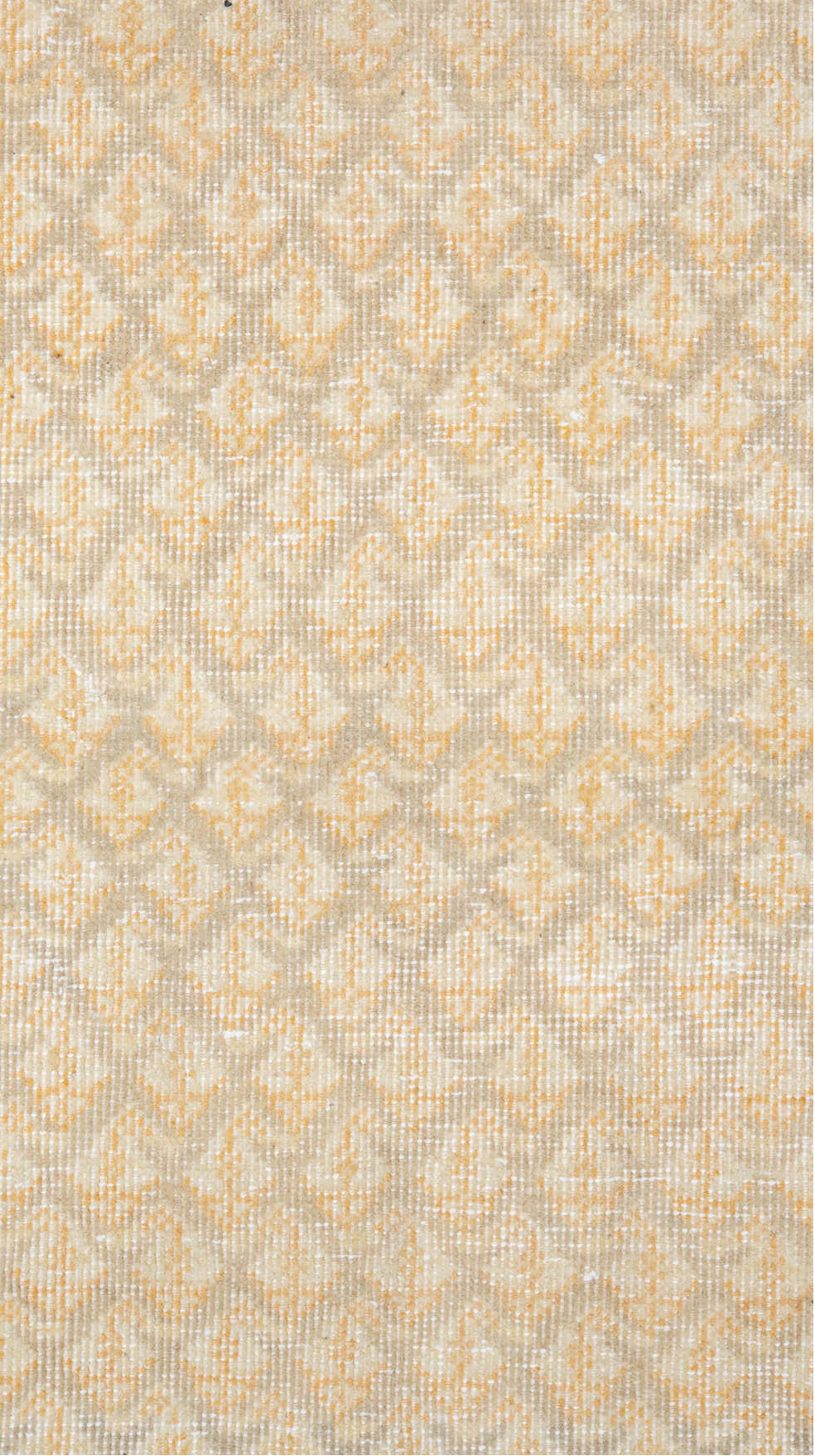 7' x 11' one-of-a-kind handmade vintage Saraband large size rug. Color palette: antiquewhite, beige, blanched almond, brown