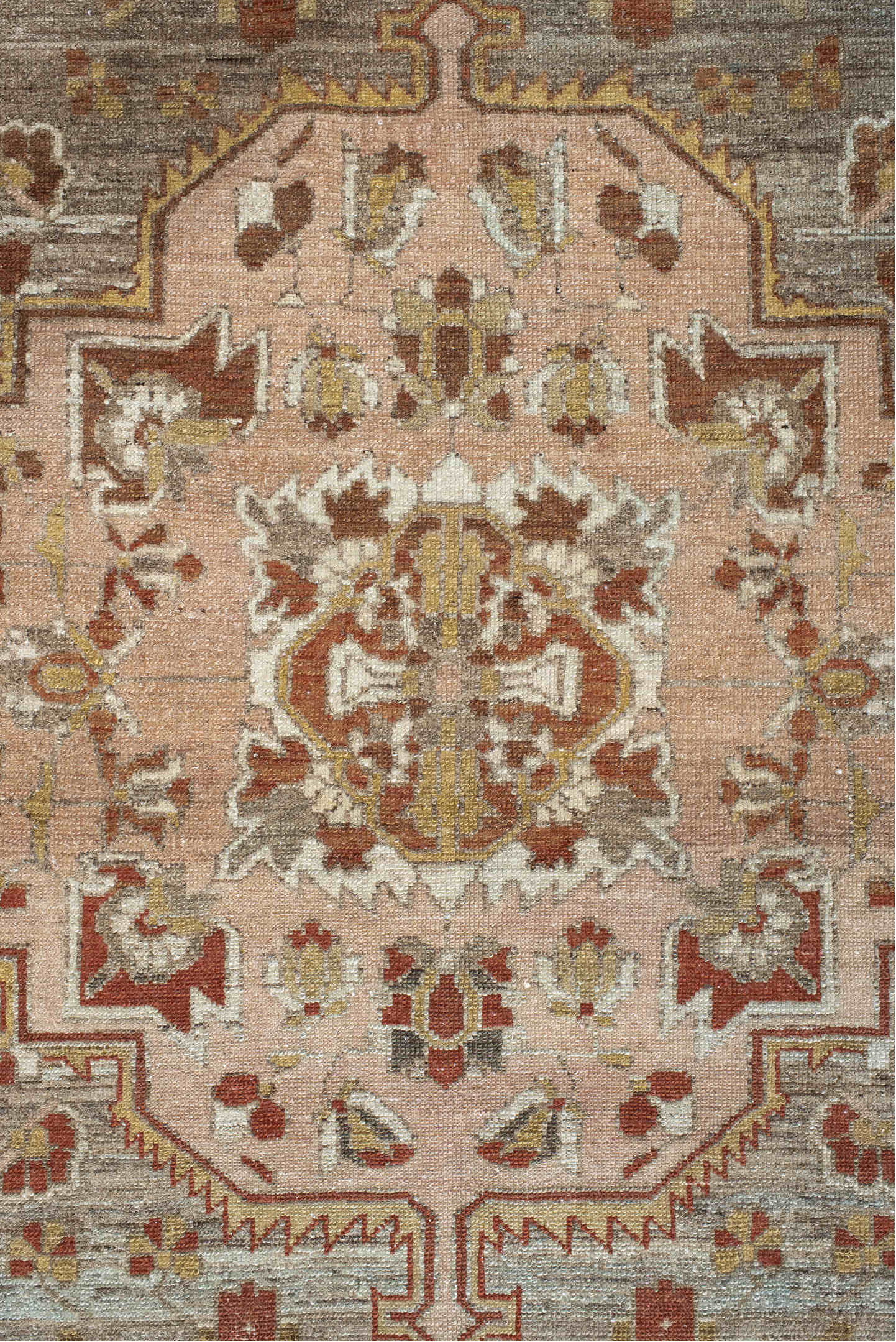 4' x 6' one-of-a-kind handmade vintage Baktiary small size rug. Color palette: antiquewhite, brown, gray, light gray