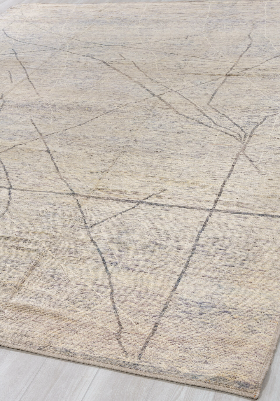 9' x 12' one-of-a-kind handmade vintage Tulu large size rug. Color palette: dark gray, dim gray, gainsboro, gray, light gray