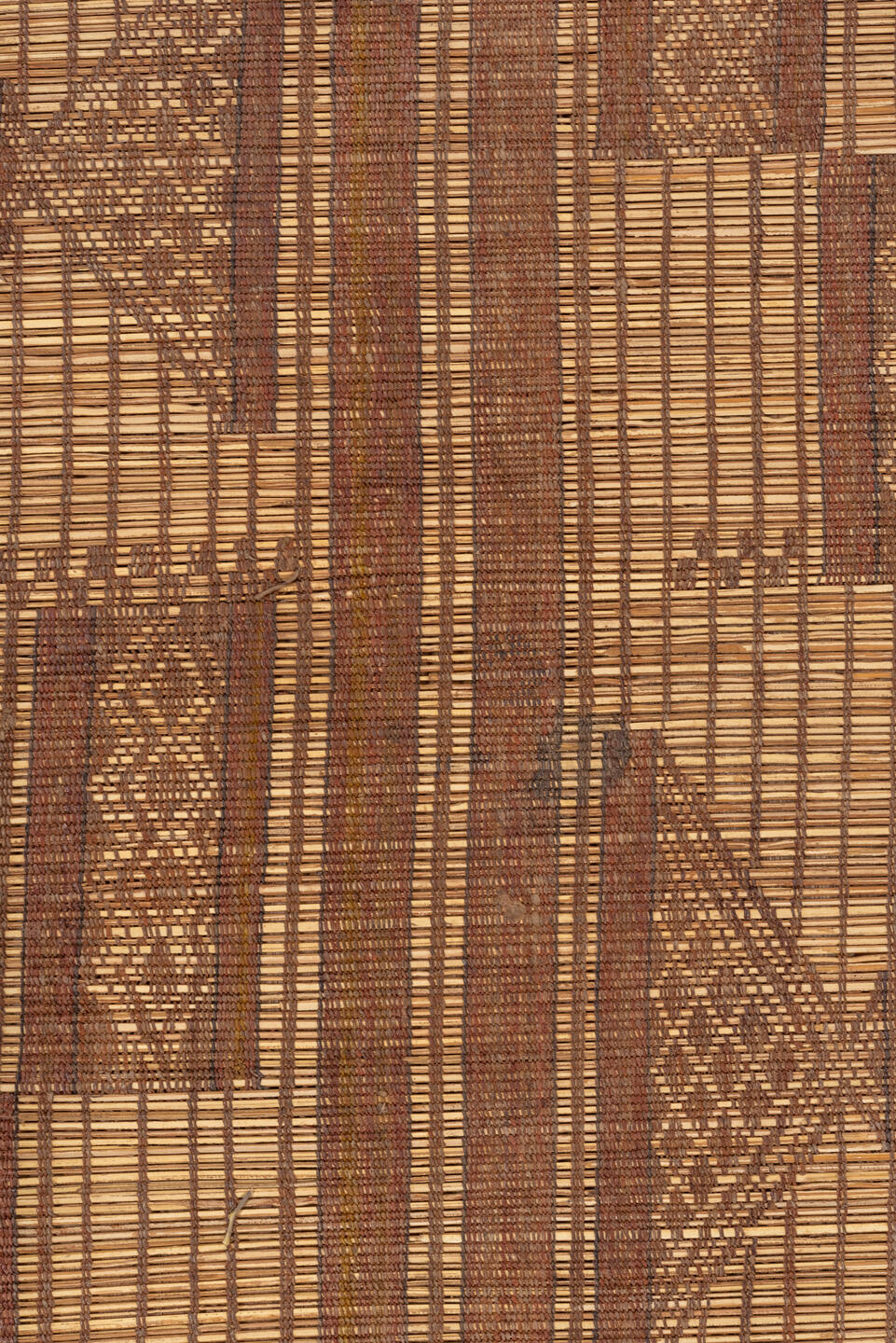 6' x 8' one-of-a-kind handmade vintage Tuareg medium size rug. Color palette: brown, off-white, orange, red, pink