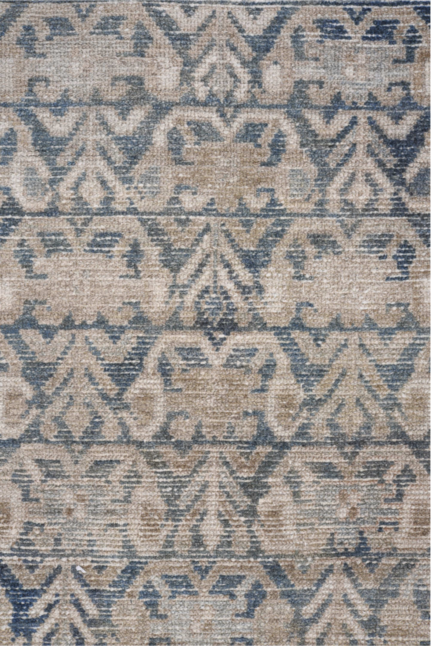 9' x 12' one-of-a-kind handmade vintage  large size rug. Color palette: blue, dark gray, dim gray, gray, light gray