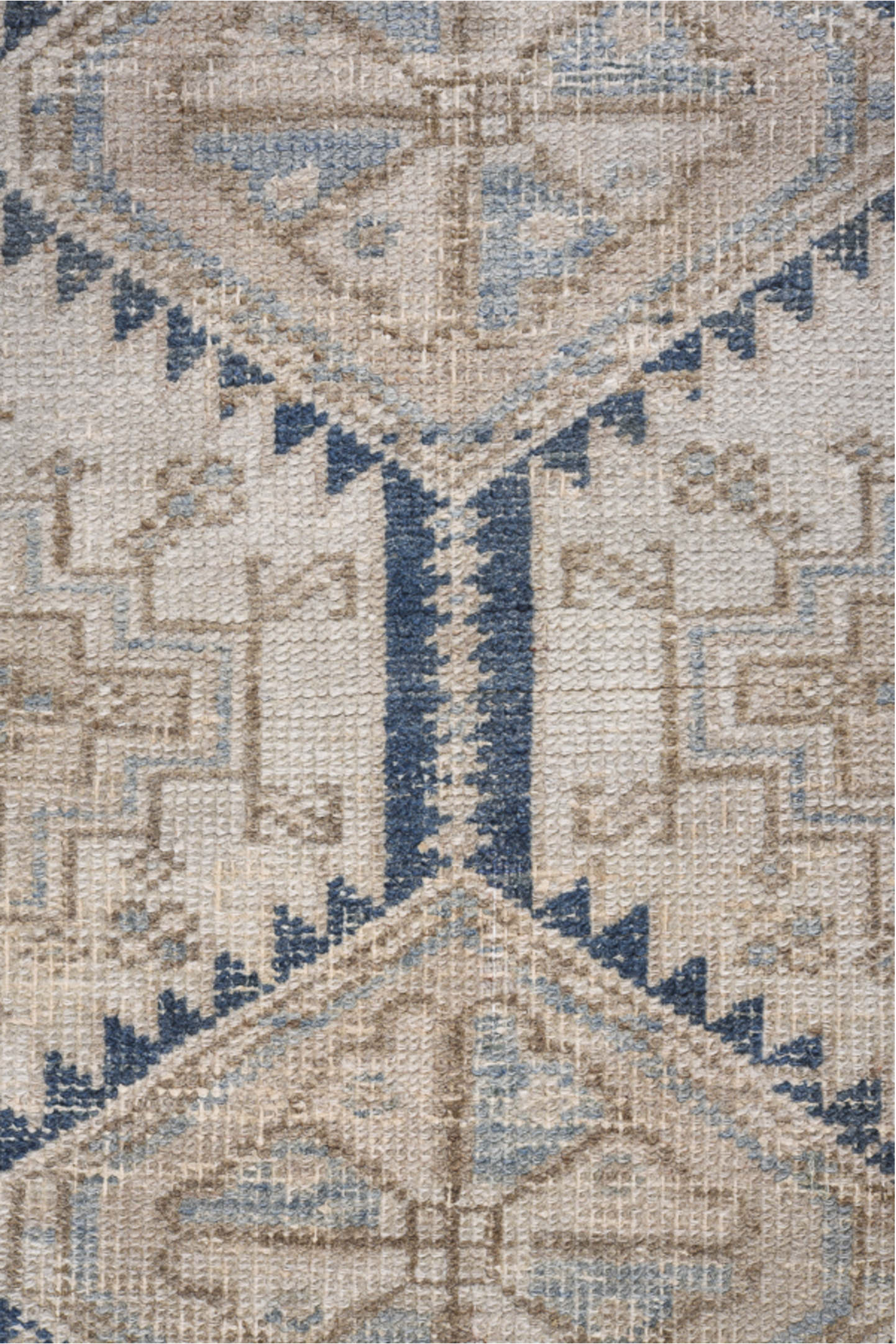 3' x 6' one-of-a-kind handmade vintage Heriz small size rug. Color palette: blue, dark gray, dim gray, gray, light gray