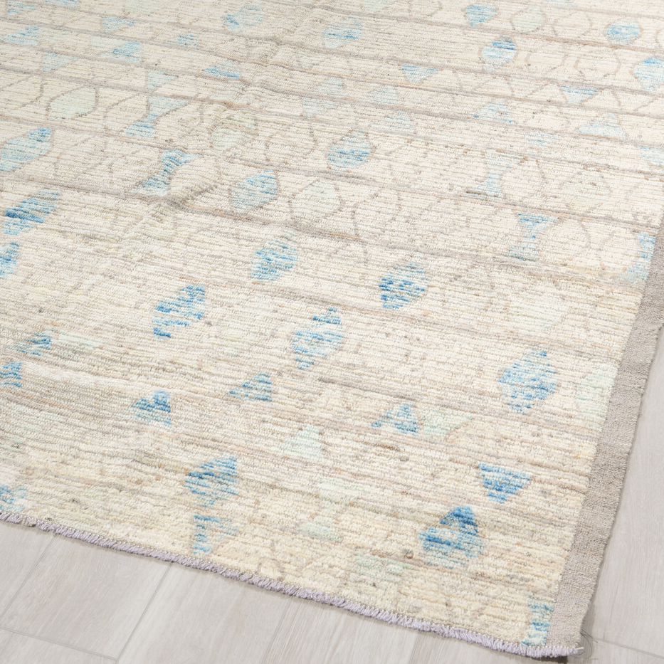 10' x 13' one-of-a-kind handmade vintage Tulu large size rug. Color palette: dark gray, gainsboro, gray, light blue