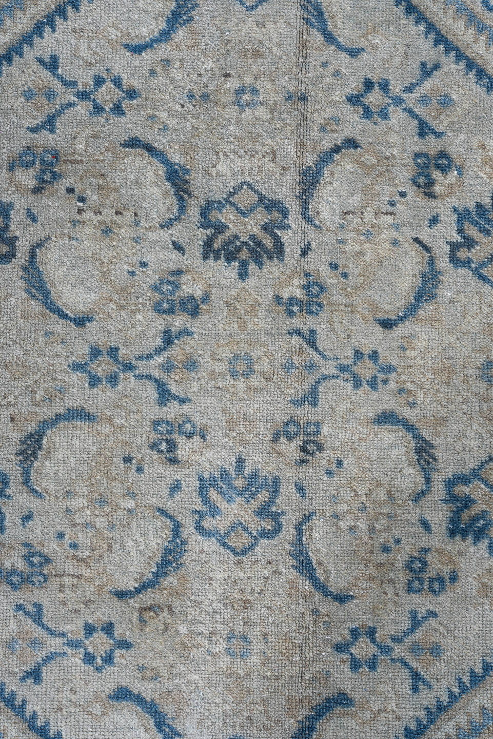 7' x 10' one-of-a-kind handmade vintage Tabriz large size rug. Color palette: arapawa, blue, dark gray, dim gray, fiord