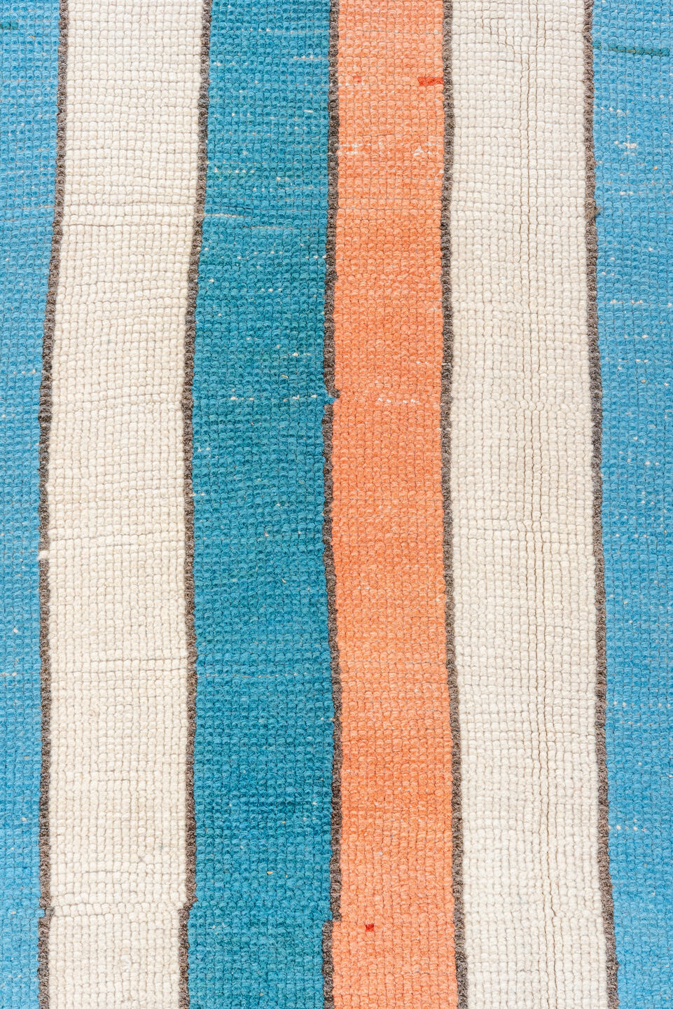 3' x 8' one-of-a-kind handmade vintage Tulu runner rug. Color palette: antiquewhite, brown, gray, light blue, off-white