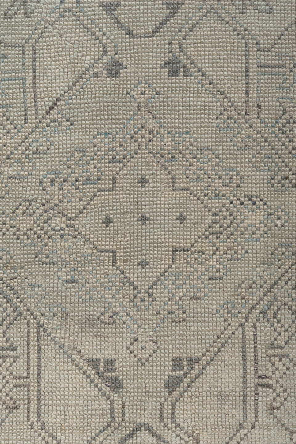 3' x 5' one-of-a-kind handmade vintage Oushak small size rug. Color palette: gray, light gray, off-white