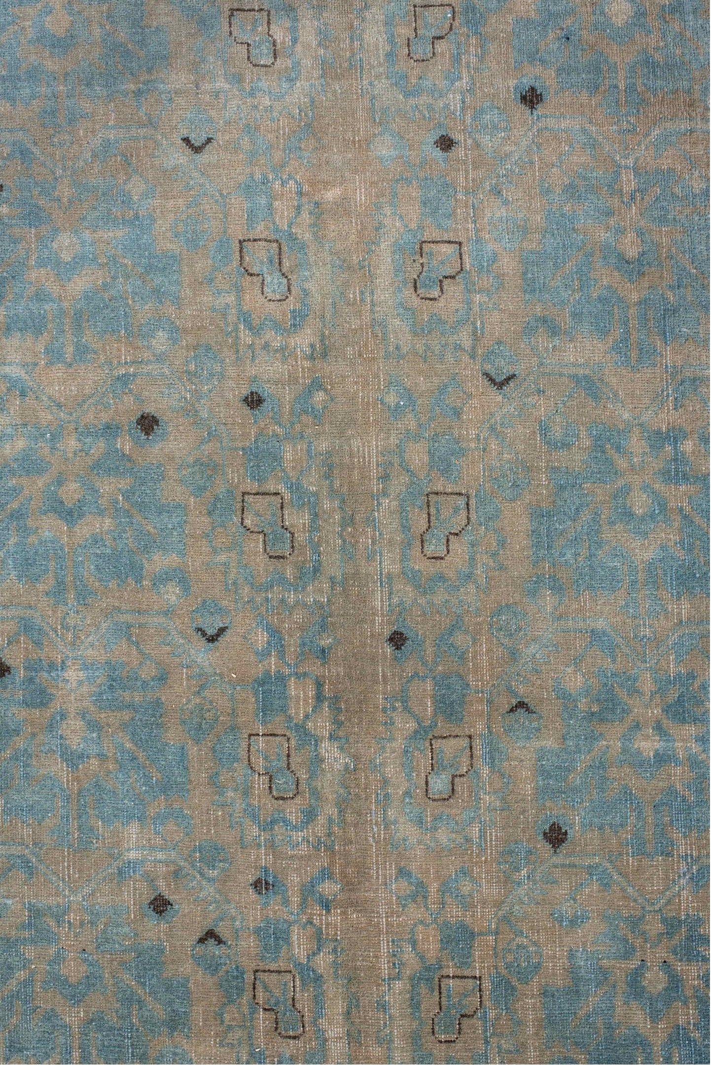 8' x 10' one-of-a-kind handmade vintage Afghan large size rug. Color palette: black, blue, dark gray, dim gray, gainsboro