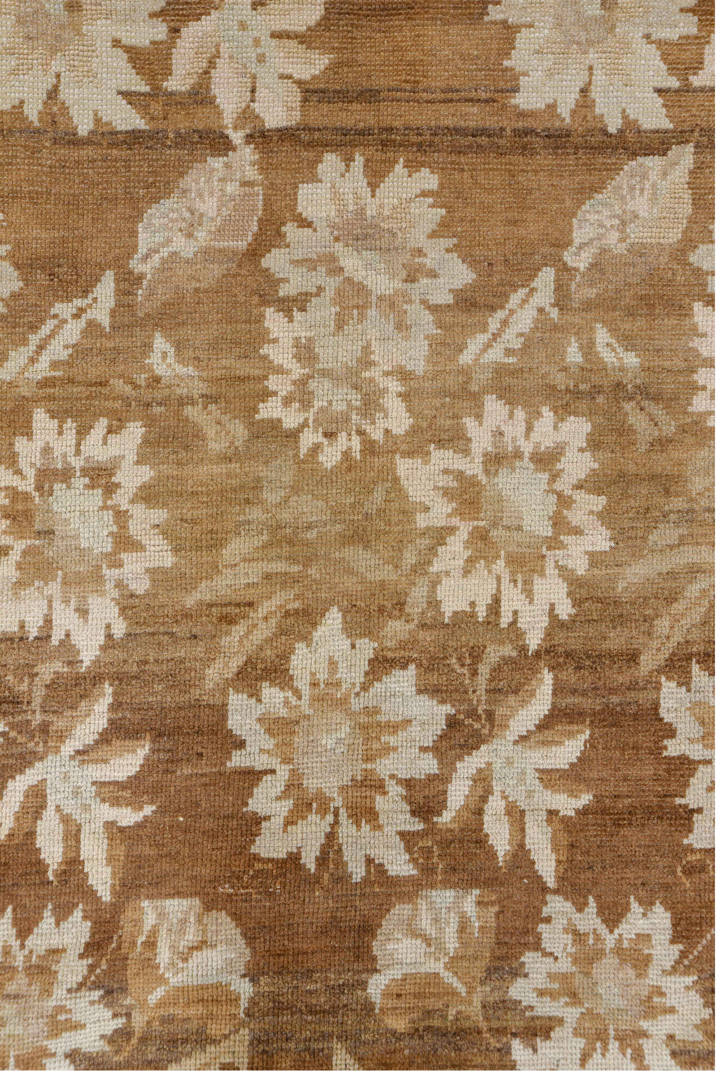 7' x 10' one-of-a-kind handmade vintage Oushak large size rug. Color palette: brown, gray, light gray