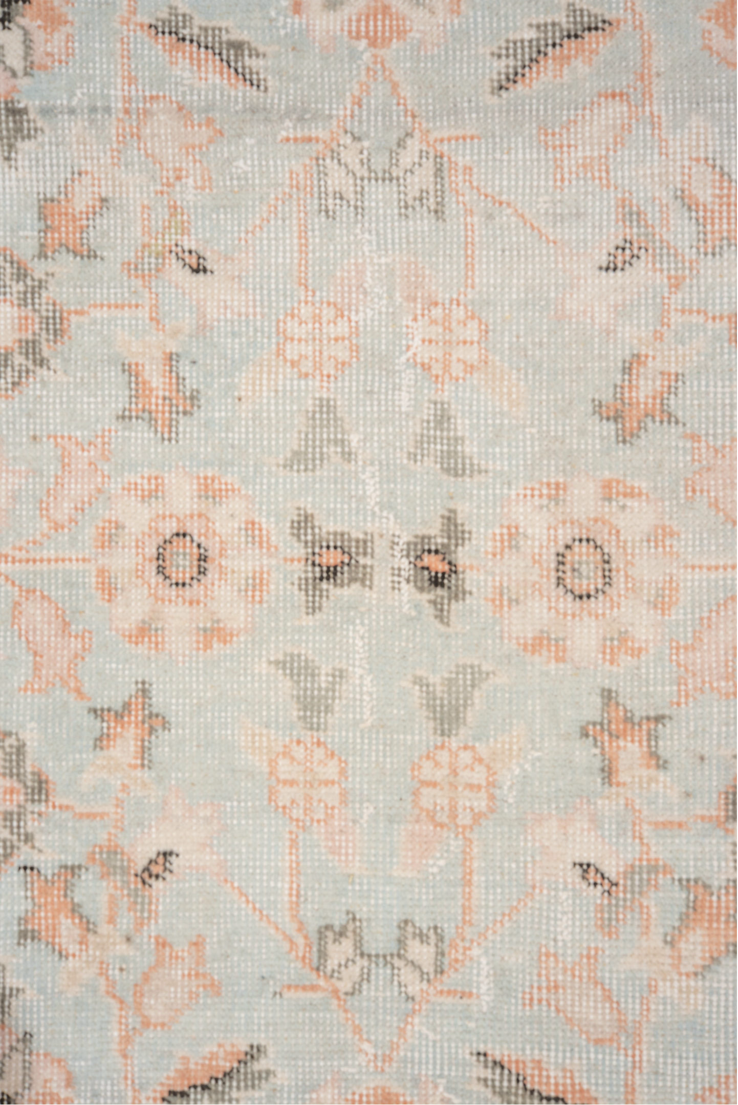 5' x 8' one-of-a-kind handmade vintage Oushak medium size rug. Color palette: brown, gainsboro, gray, light gray, off-white