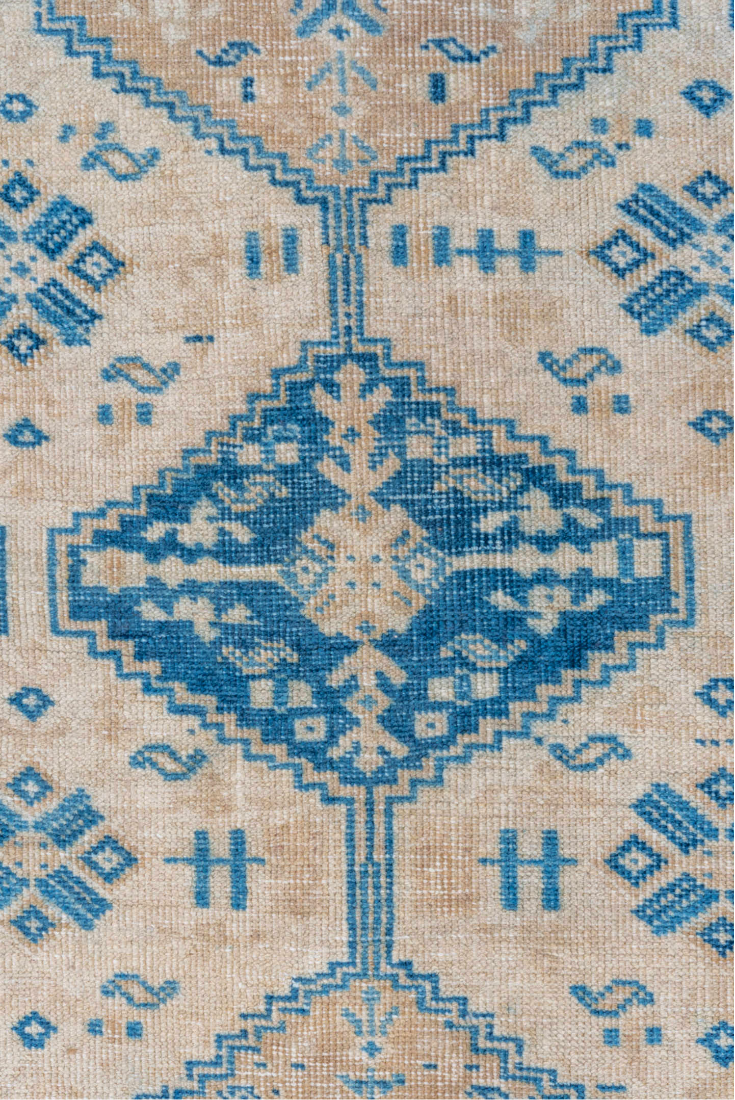 5' x 6' one-of-a-kind handmade vintage Afshar rug. Color palette: blue, dark gray, gainsboro, gray, light blue, light gray