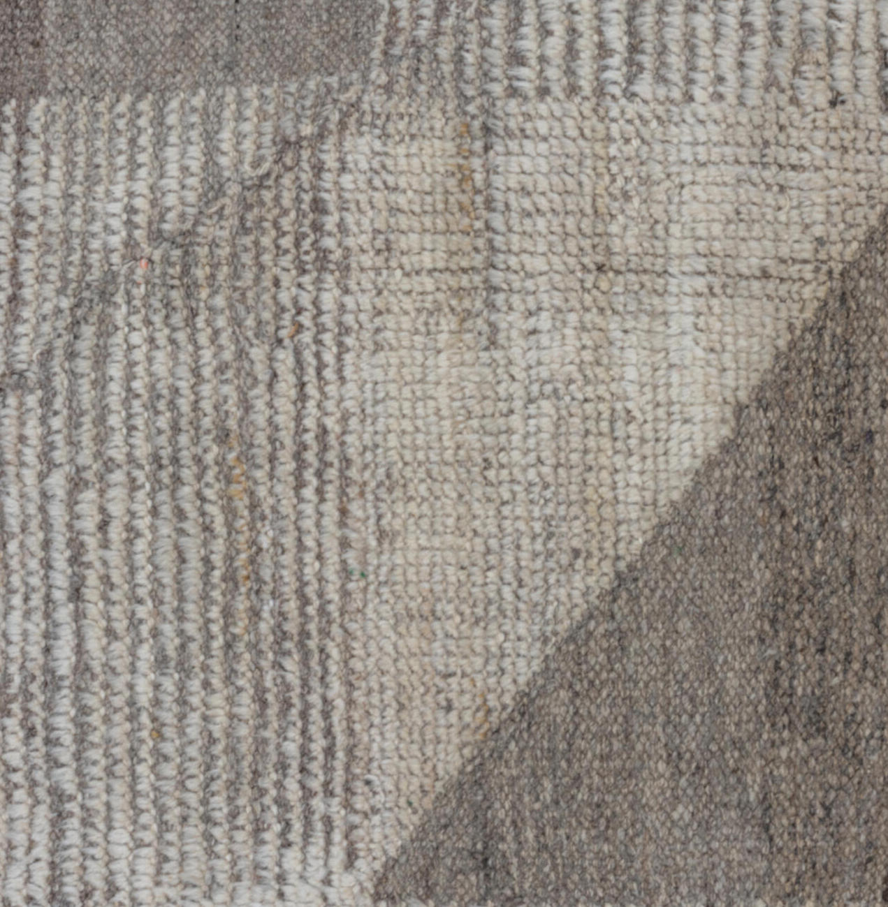 12' x 19' one-of-a-kind handmade vintage Tulu oversize rug. Color palette: gainsboro, gray, light gray, off-white, pink