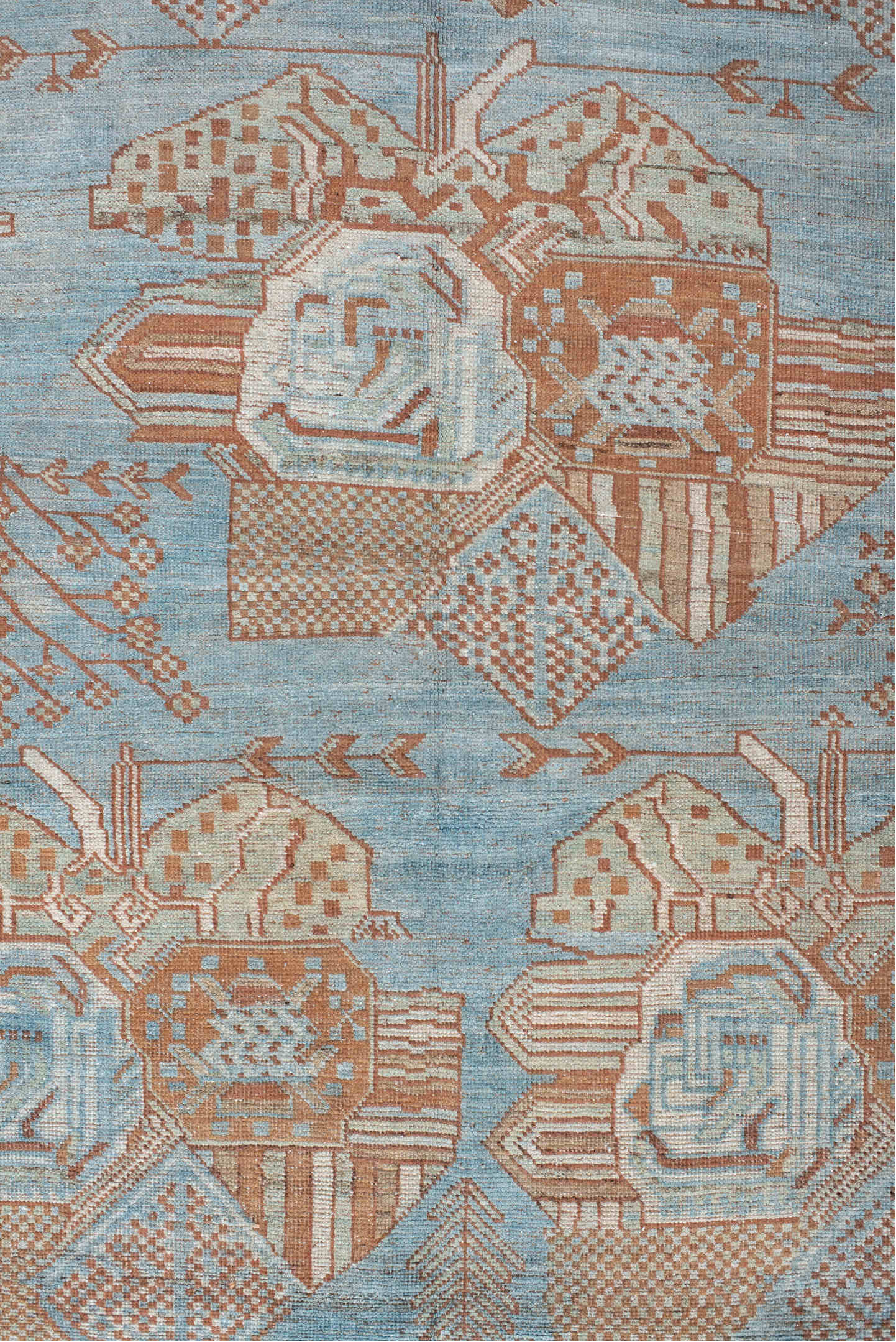 4' x 6' one-of-a-kind handmade vintage  small size rug. Color palette: gray, off-white, light gray, pink, brown