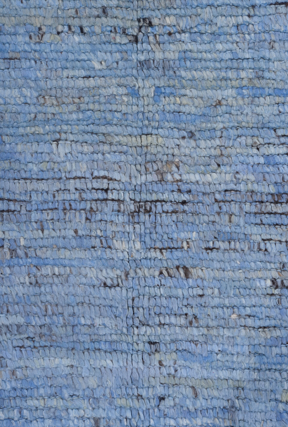 9' x 12' one-of-a-kind handmade vintage Tulu large size rug. Color palette: gray, blue, pink, light blue, light gray, black