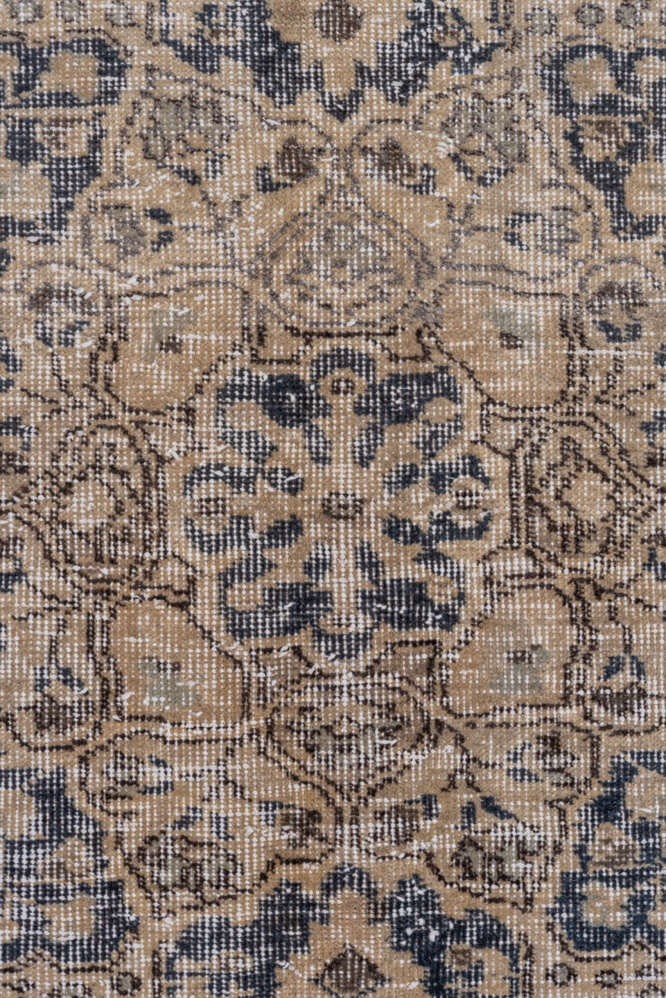 7' x 10' one-of-a-kind handmade vintage Oushak large size rug. Color palette: black, brown, charcoal, dim gray, gray