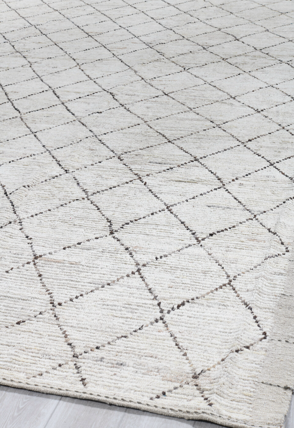 10' x 14' one-of-a-kind handmade vintage Tulu large size rug. Color palette: dark gray, dim gray, gainsboro, gray